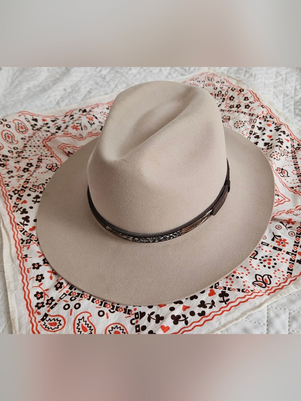Stetson Jackson Silverbelly Beige Fur Felt Wool Fedora Cowboy Hat Unisex Medium